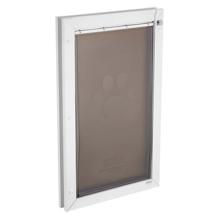 XL Dog Door, Double Magnetic Flaps, Metal Frame, White