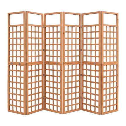 XL Wooden Trellis Screen, Light Brown, 6 Panels