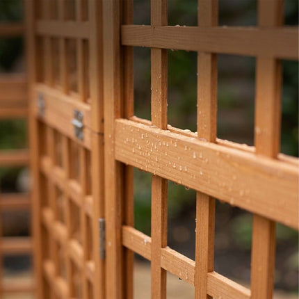 XL Wooden Trellis Screen, Light Brown, 6 Panels