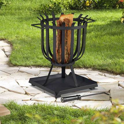 XL fire basket with base plate