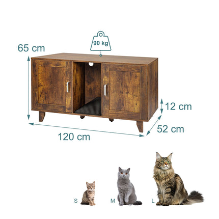 XXL Cat Litter Cabinet – Dual Compartments, Litter Mat