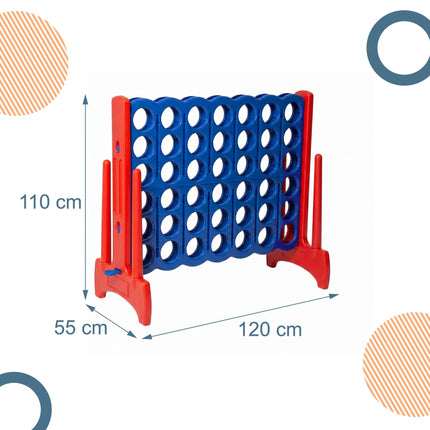 XXL Connect Four Game – Blue-Red, 110x120x55 cm