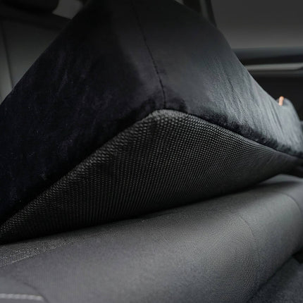 XXL Dog Car Seat, Velvet, Black/Orange, 2-in-1 Design