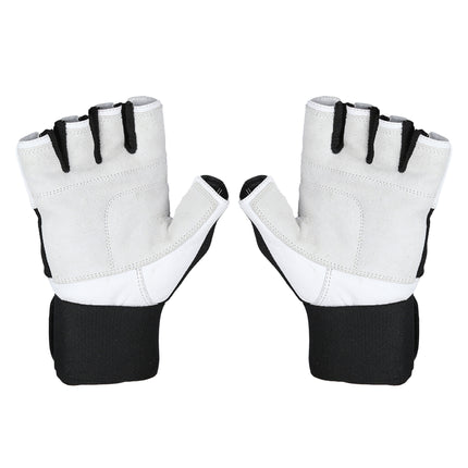 XXL Fitness Gloves, White-Black