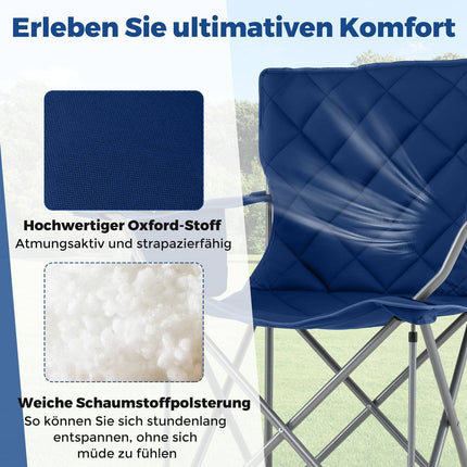 XXL Folding Camping Chair with Cooler & Cup Holder, 227kg Capacity