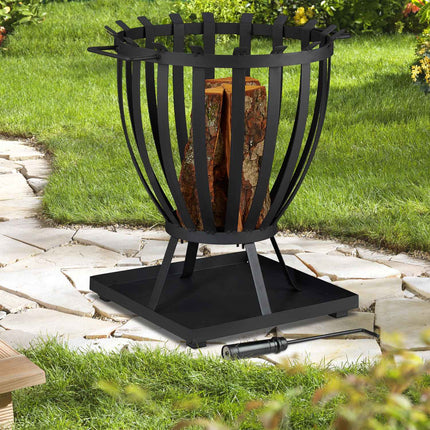 XXL fire basket with base plate
