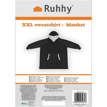 XXL sweatshirt - blanket black Ruhhy 24403