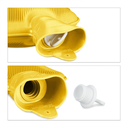 Yellow Hot Water Bottle 2L – Leak-Proof, Pain Relief