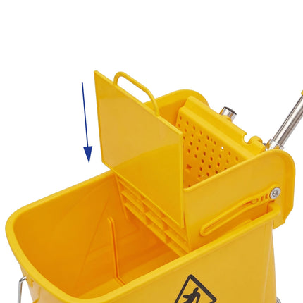 Yellow Mop Trolley with Press, 22L Capacity