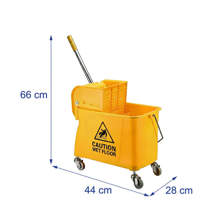 Yellow Mop Trolley with Press, 22L Capacity