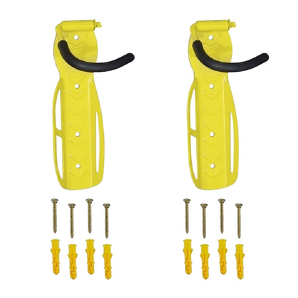 Yellow bicycle holder wall set of 2