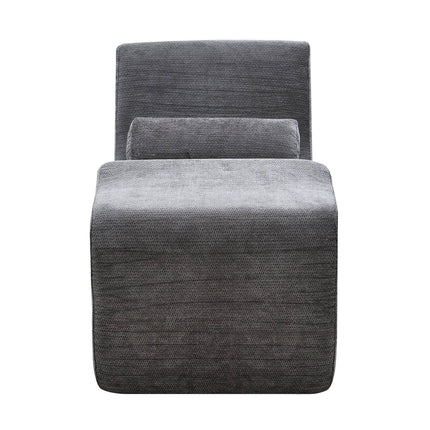 Yoga Chaise Lounge Chair, Curved Foam, Gray, No Assembly