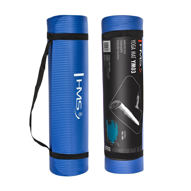 Yogamat, antislip, 6 mm dik, blauw