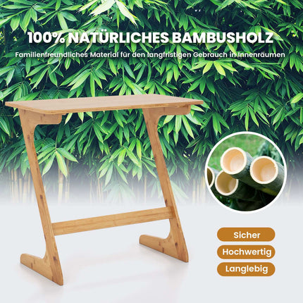 Z-Shaped Bamboo Side Table – Space-Saving Coffee Table