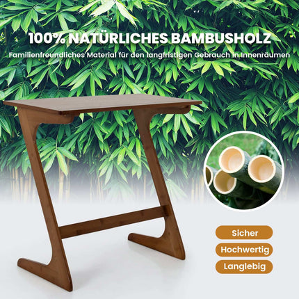 Z-Shaped Bamboo Side Table – Space-Saving Coffee Table
