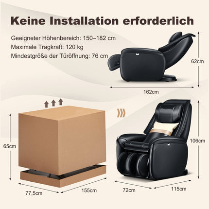 Zero Gravity Full Body Massage Chair with Heat, Black