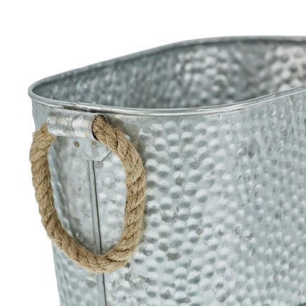 Zinc tub with hammered surface, set of 2