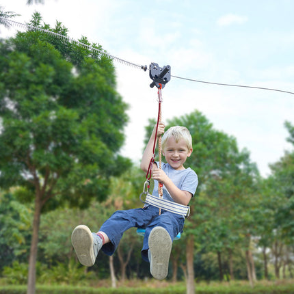 Zip Line Kit 60 Ft, 500 Lb, Seat and Safety Harness