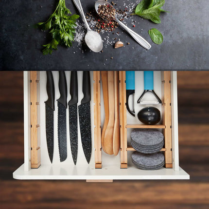 bamboo drawer divider set in 13 parts