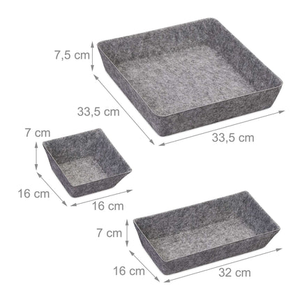 drawer divider in felt in 4 parts