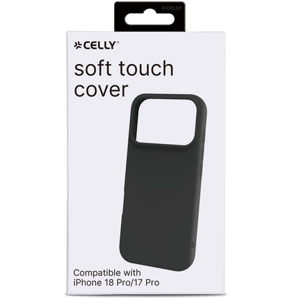 iPhone 18/17 Pro Soft Rubber Case – Black, Silky Finish