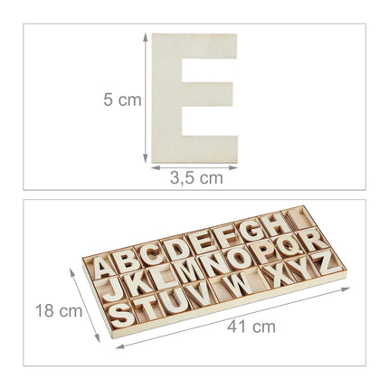 letter set in wood with 208 parts natural