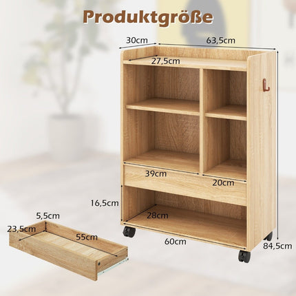 mobile rolling container with drawer office cabinet with adjustable shelves natural