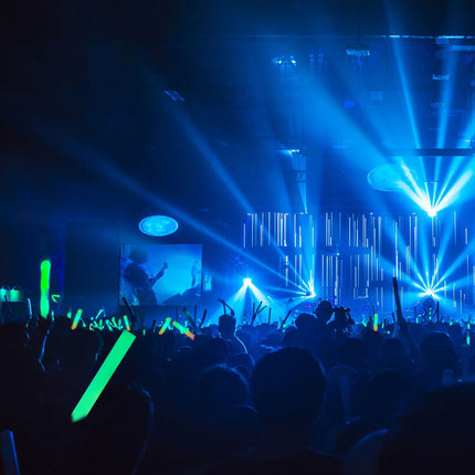 set of 10 LED light sticks in foam plastic