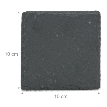 set of 10 coasters in slate 10x10 cm