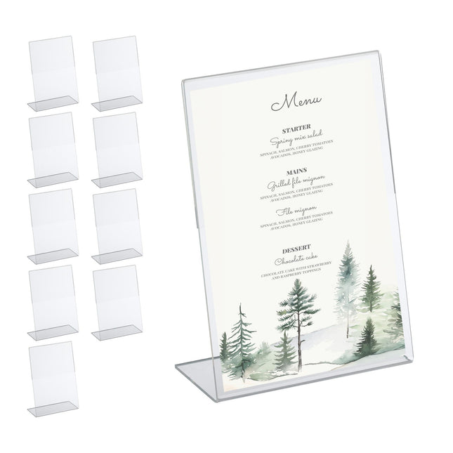 set of 10 table stands DIN A5