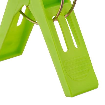 set of 16 beach towel clips in blue/green