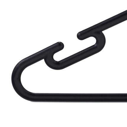 set of 24 coat hangers in black plastic