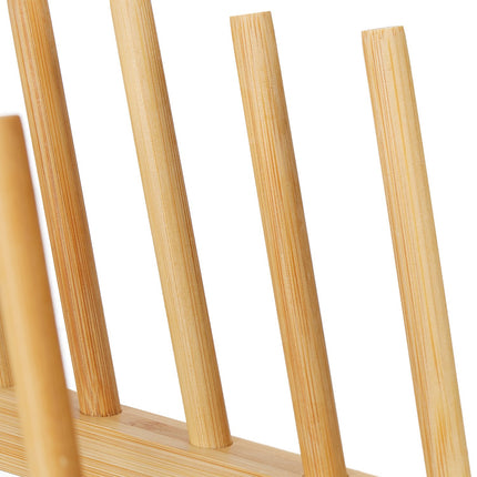 set of 2 bamboo plate racks