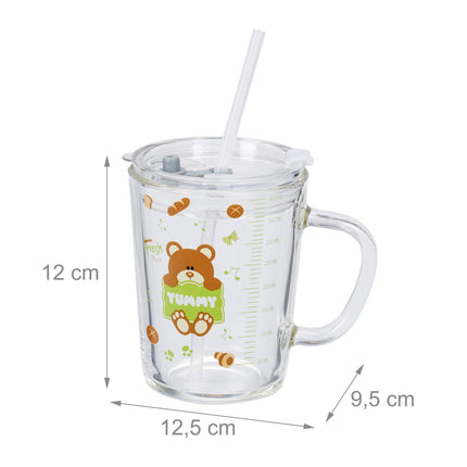 set of 2 children's glasses with a bear motif