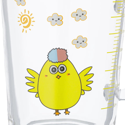 set of 2 children's glasses with chicken motif