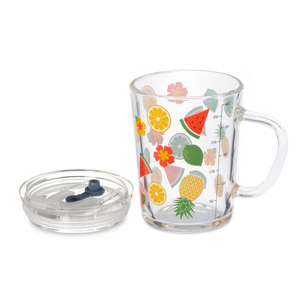 set of 2 children's glasses with fruit motifs