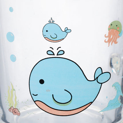 set of 2 children's glasses with whale motif