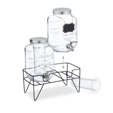 set of 2 drink containers 4L with stand