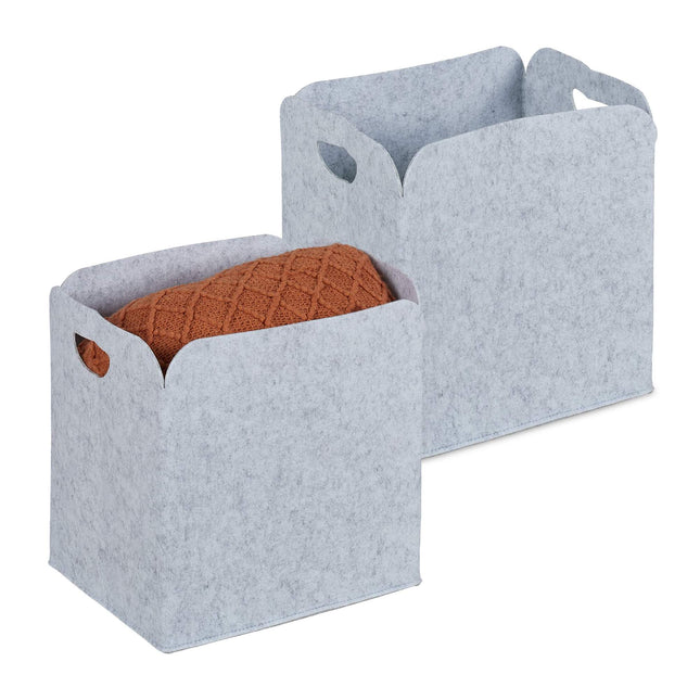 set of 2 felt storage baskets