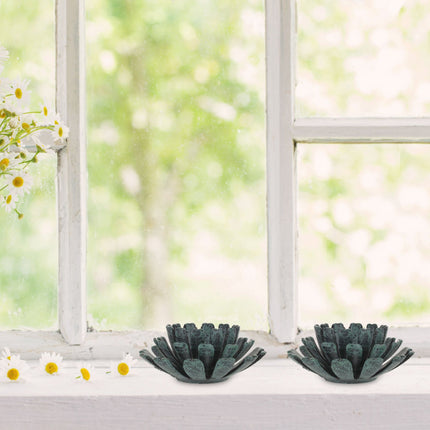 set of 2 flower-shaped tealight holders