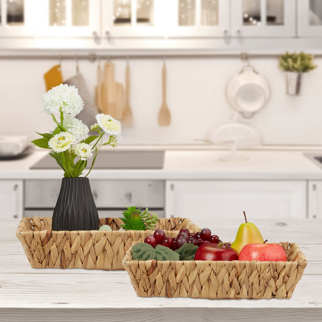 set of 2 fruit bowls made from water hyacinth