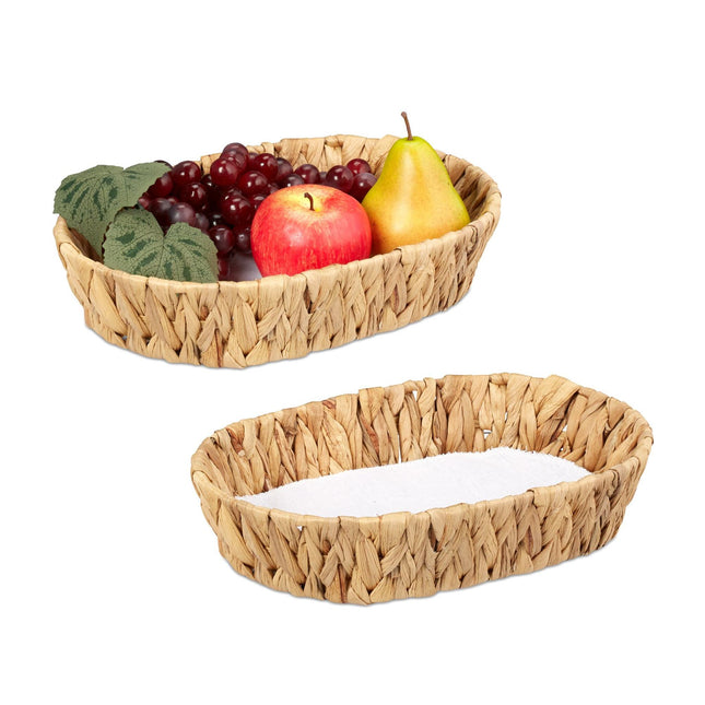 set of 2 fruit bowls made from water hyacinth