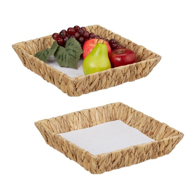 set of 2 fruit bowls made from water hyacinth