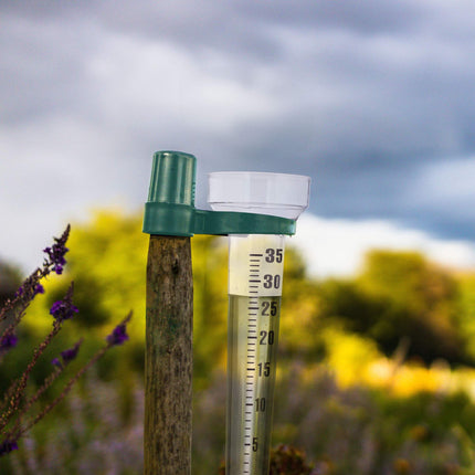 set of 2 rain gauges with holder