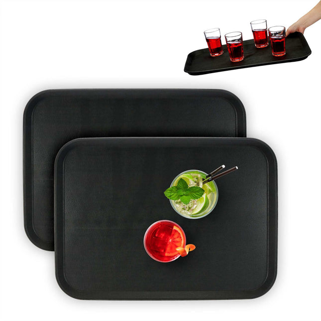 set of 2 serving trays 56 x 41 cm