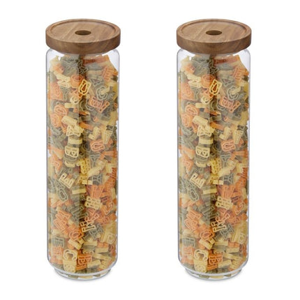 set of 2 storage jars with lids 1.5 litres