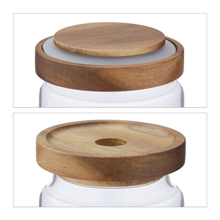 set of 2 storage jars with lids 1.5 litres