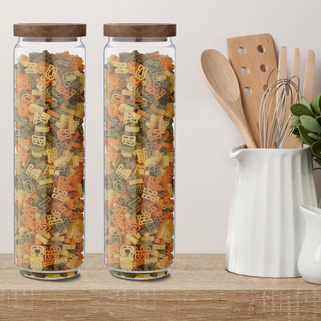 set of 2 storage jars with lids 1.5 litres