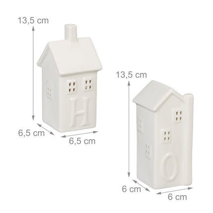 set of 4 ceramic "Home" heat candle holders