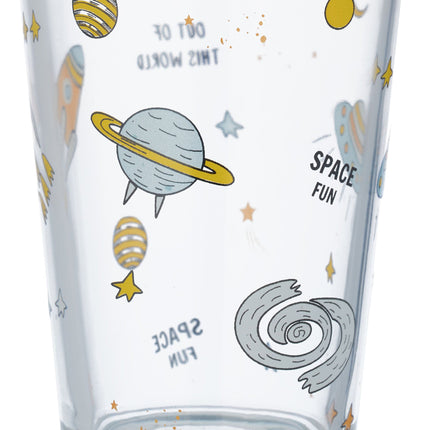 set of 4 children's glasses with a space motif